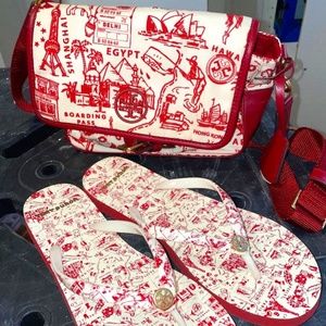 Tory Burch sandals & matching purse